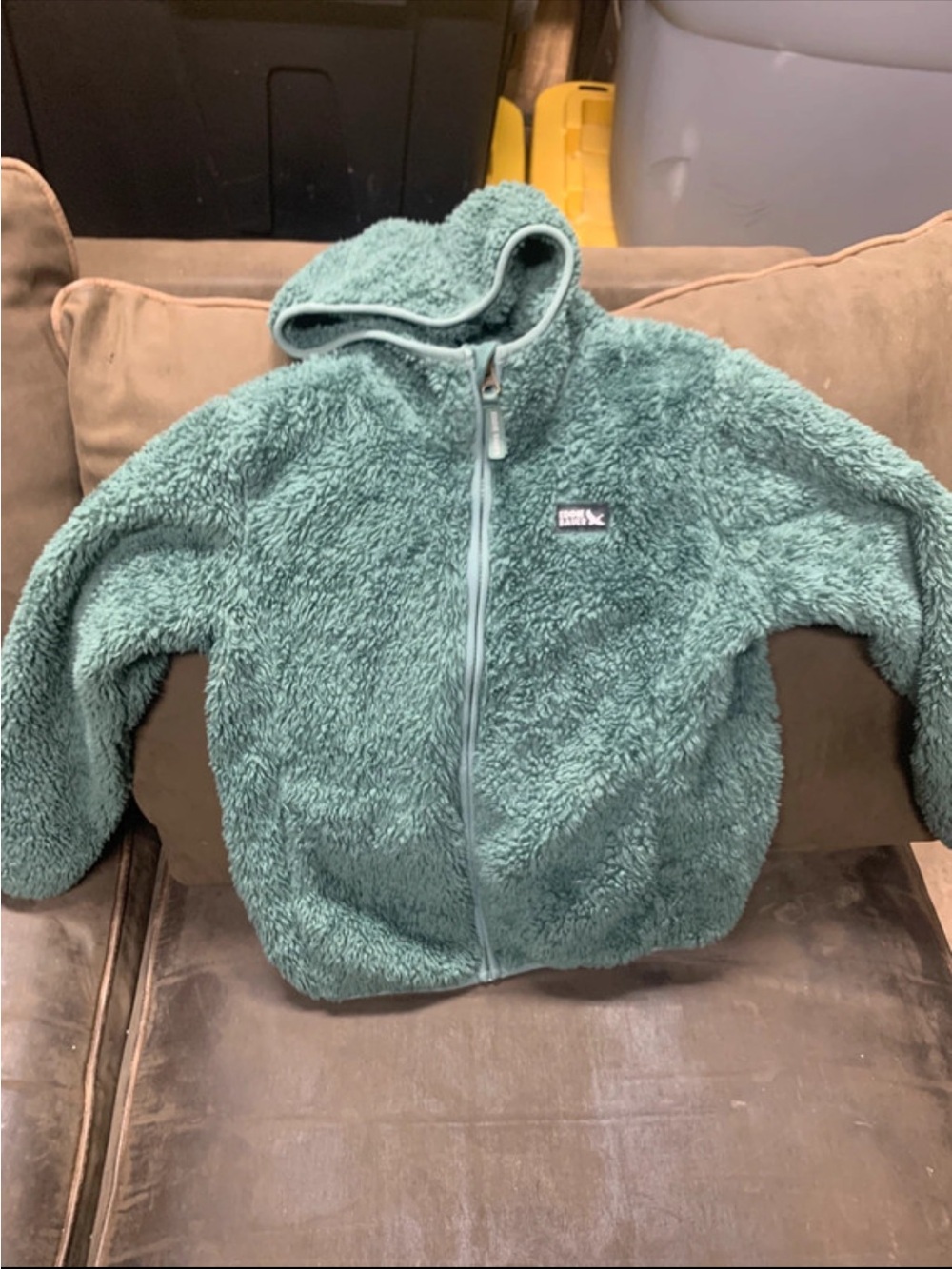 Eddie Bauer Kids sage Green Sherpa Hooded Zip Jacket